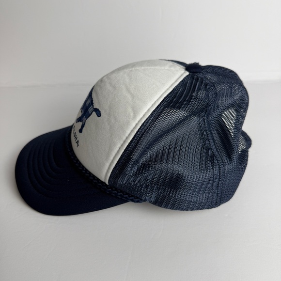 Western Aloha Trucker Hat Snapback Blue Plaid Boar Mesh Cap Adjustable OS - Picture 2 of 5